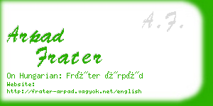 arpad frater business card